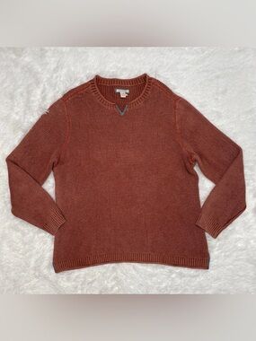 Carbon 2 Cobalt Men's XL Varietal Knit Sweater Pullover Rust Crew Notch Neck